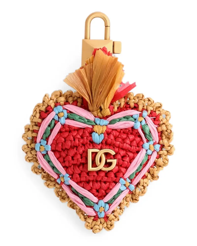 Dolce & Gabbana Schlüsselanhänger mit Raffia-Anhänger - Rot Rot