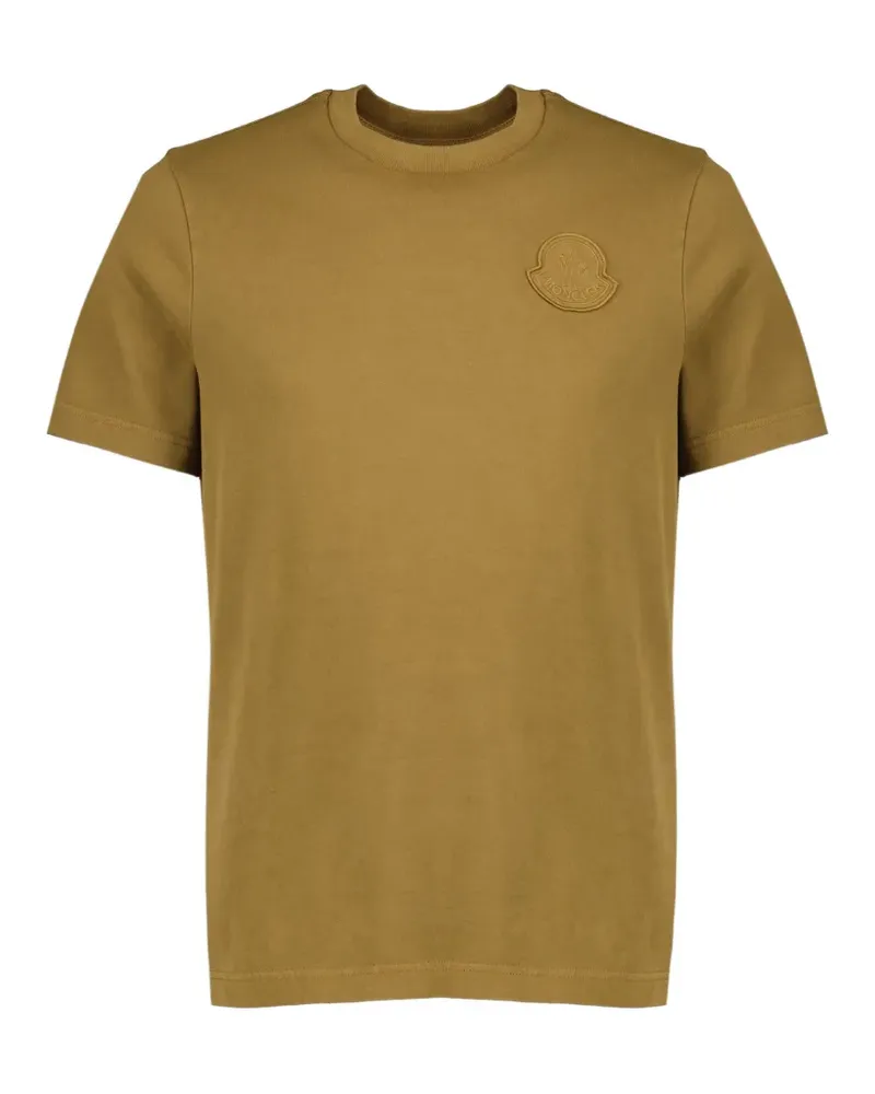 Moncler T-Shirt mit Logo-Patch - Braun Braun