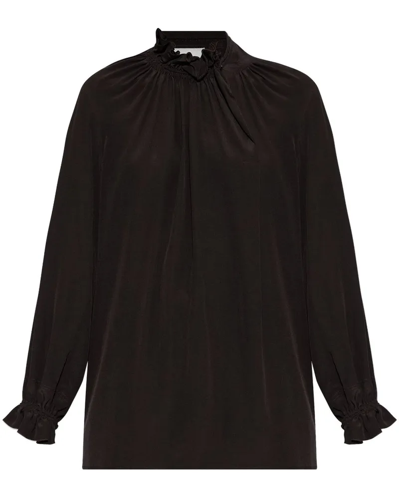 Victoria Beckham Drapierte Seidenbluse - Braun Braun