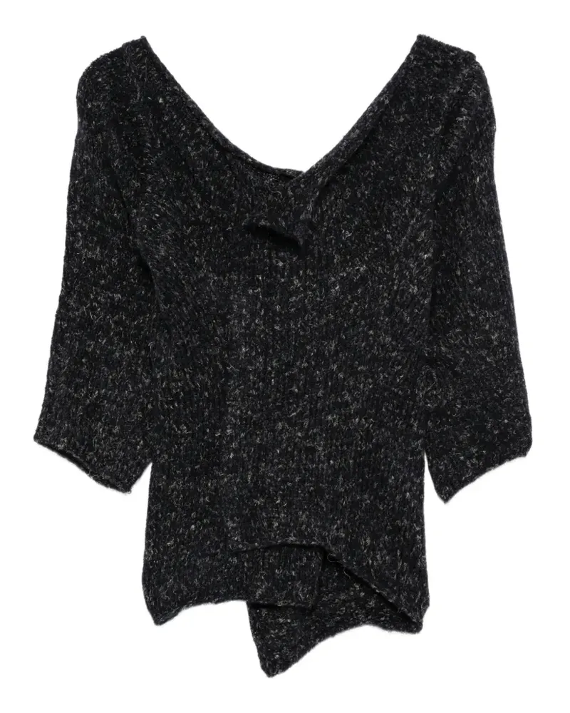Studiorundholz melange-effect asymmetric sweater - Schwarz Schwarz