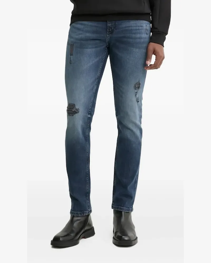HUGO BOSS Skinny-Jeans im Distressed-Look - Blau Blau