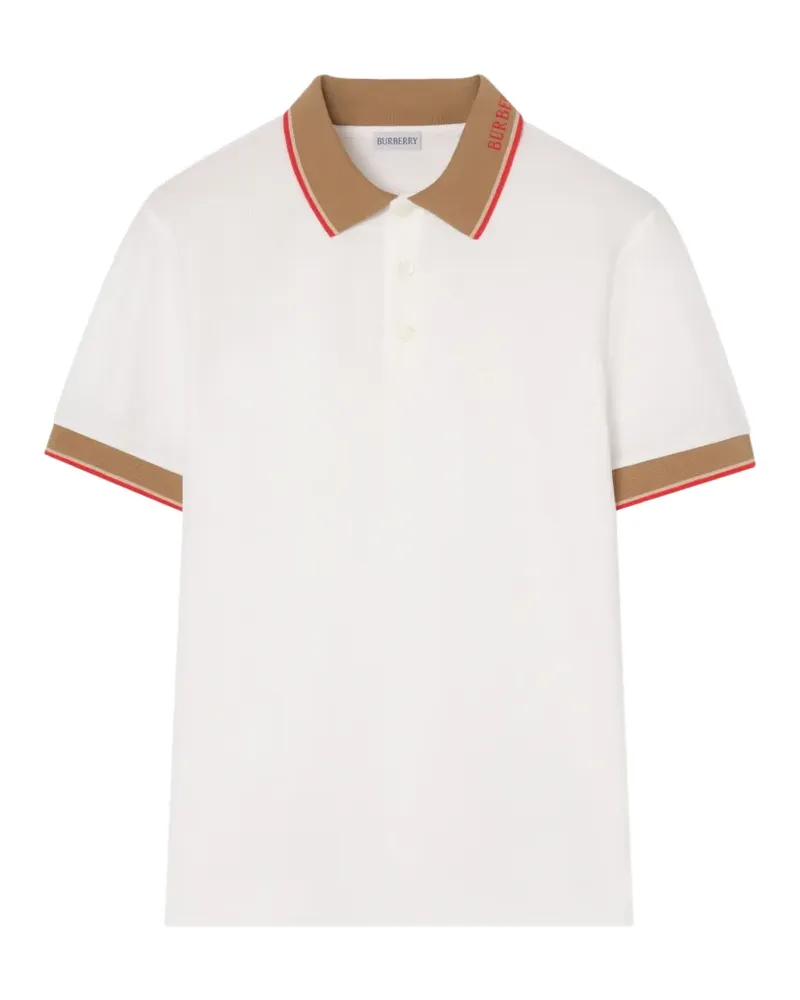 Burberry logo collar cotton polo shirt - Weiß Weiß