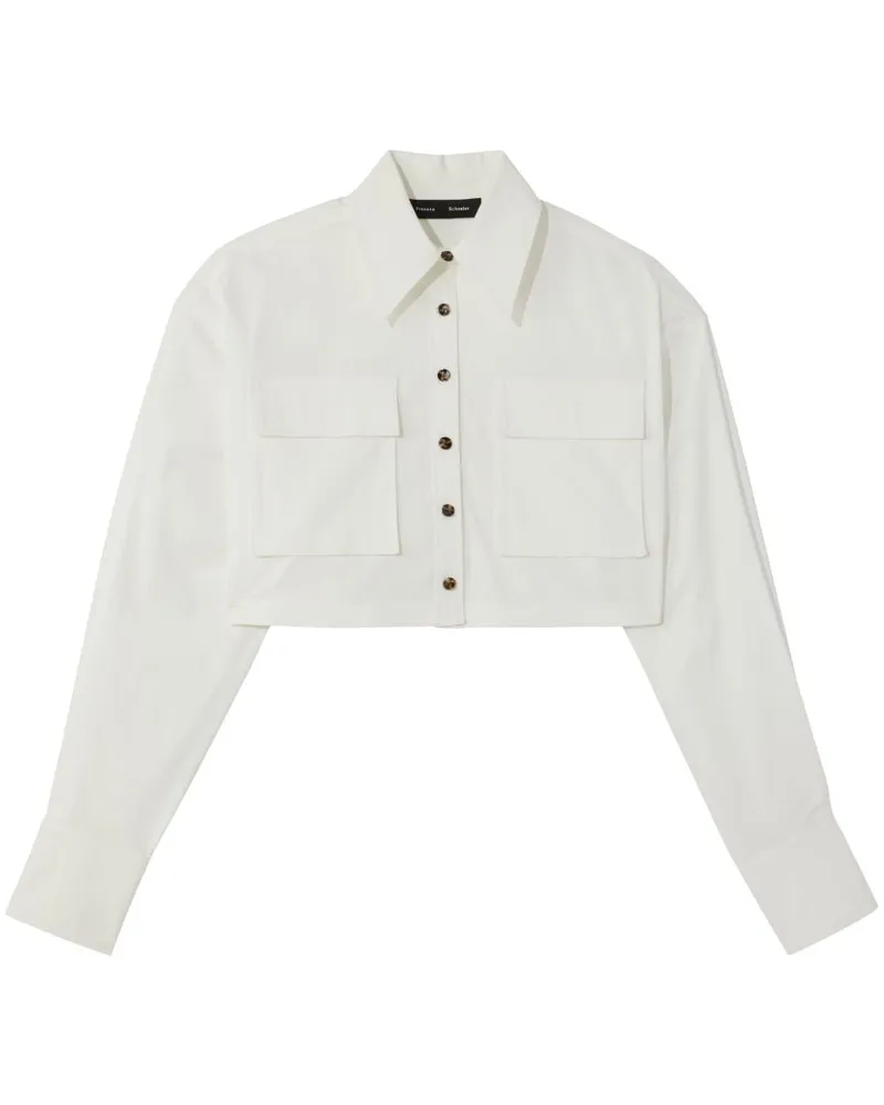 Proenza Schouler Cropped-Hemd aus Popeline - Weiß Weiß