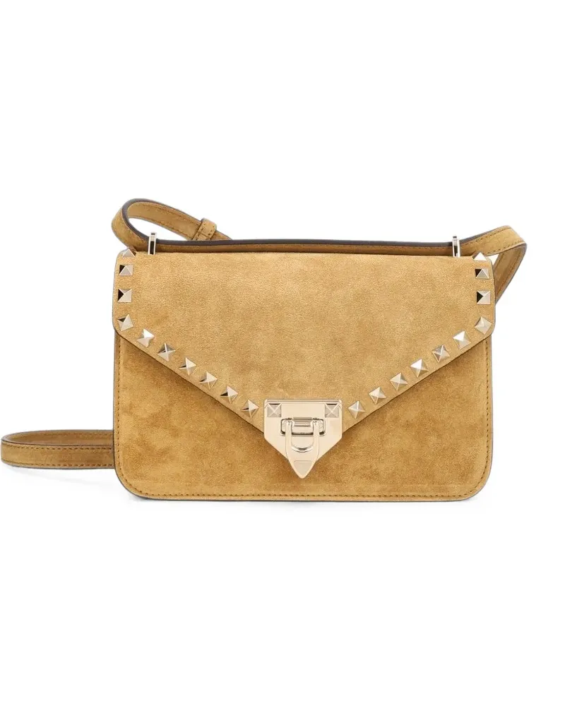 Valentino Garavani Rockstud kleine Umhängetasche aus Wildleder - Nude Nude
