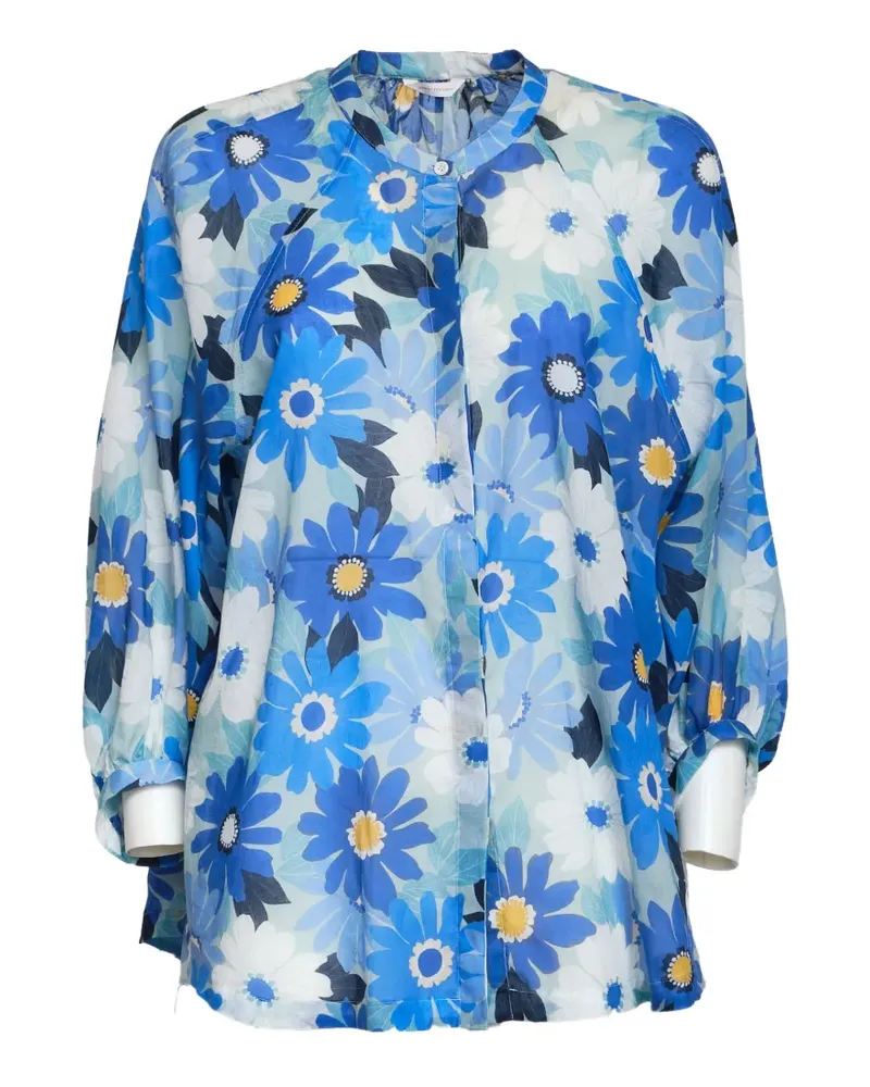 Robert Friedman Adryl floral-print puff-sleeve shirt - Blau Blau