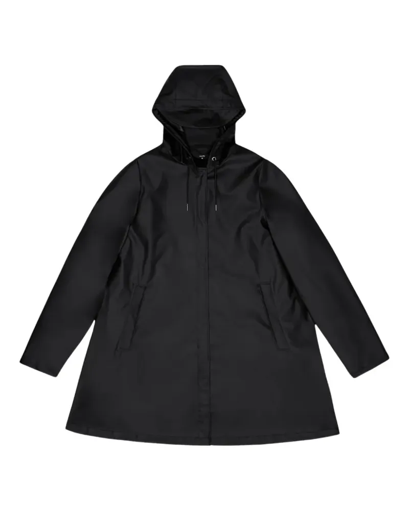 RAINS Mantel mit Kapuze - Schwarz Schwarz