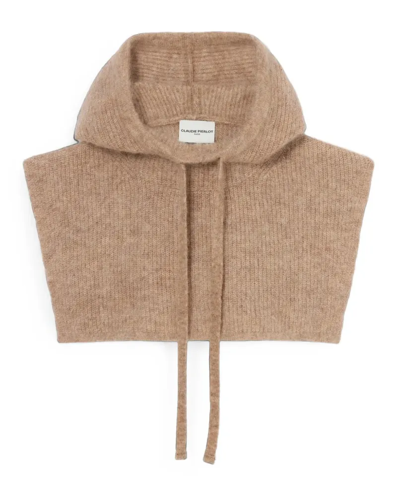 Claudie Pierlot ribbed drawstring beanie hat - Nude Nude