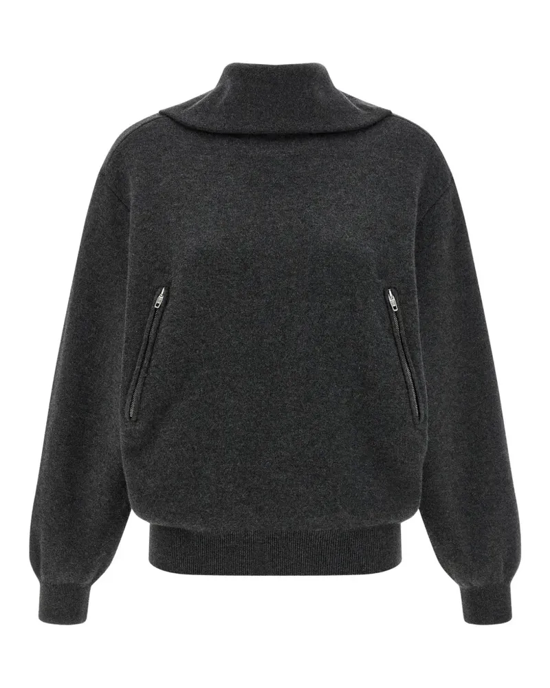 Balenciaga Back-to-Front Pullover mit Reißverschluss - Grau Grau