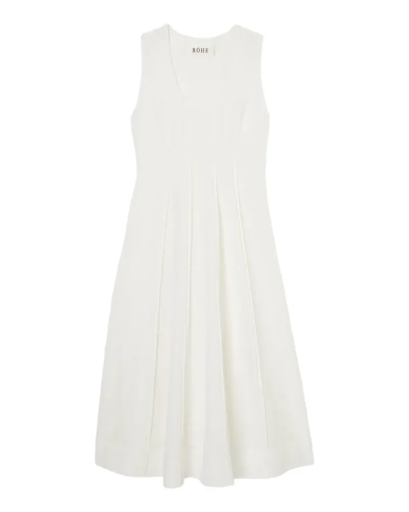 Róhe Midikleid mit Falten - Weiß Weiß