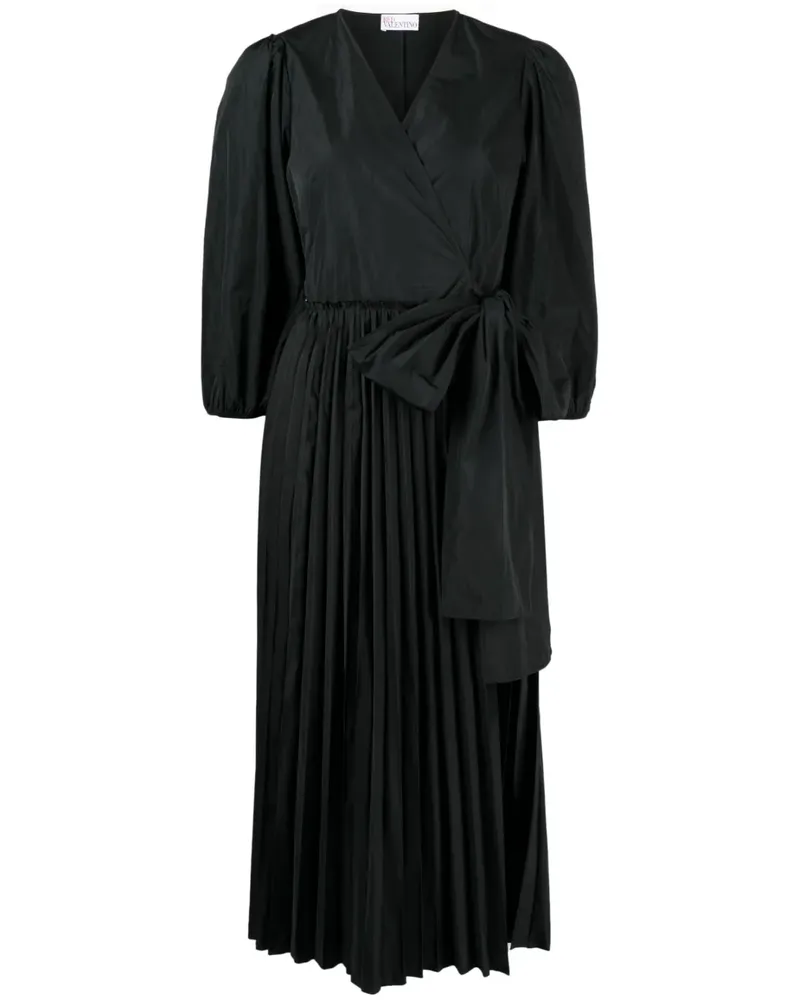 RED Valentino Plissiertes Kleid mit Schleife - Schwarz Schwarz