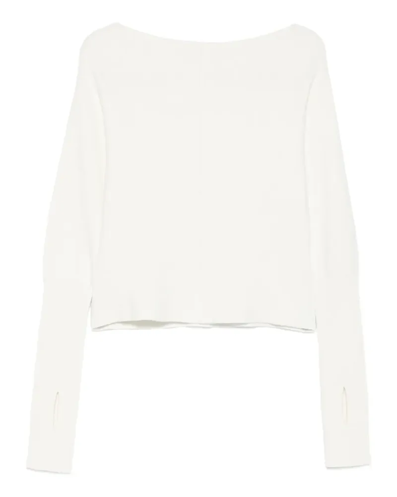 Aya Muse Schulterfreies Strickoberteil - Weiß Weiß