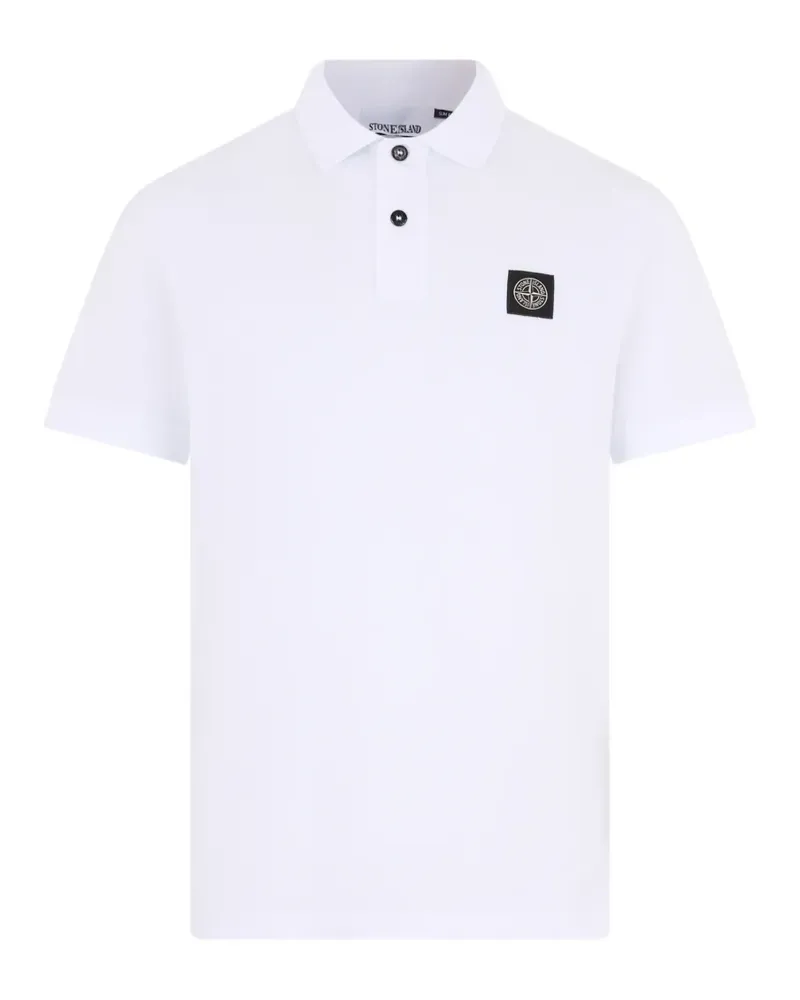 Stone Island logo-patch polo shirt - Weiß Weiß