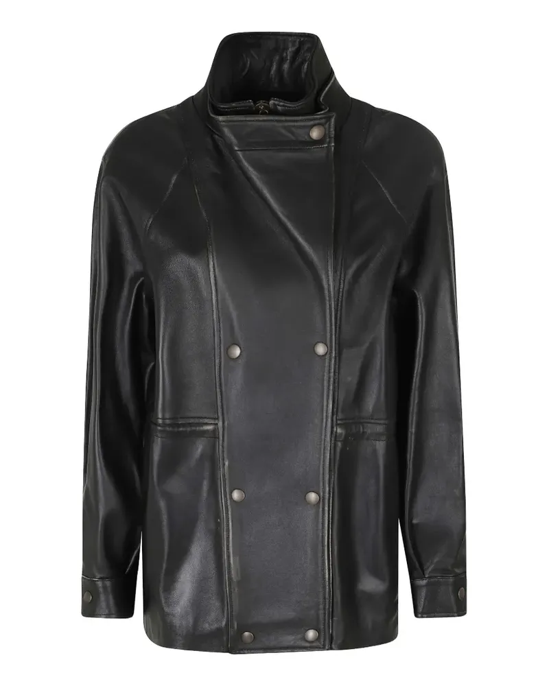 Semicouture Alanis double-breasted leather jacket - Schwarz Schwarz