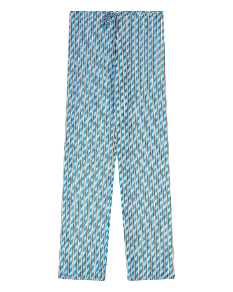 Dries van Noten Devoré-Hose mit Stretchbund - Blau Blau