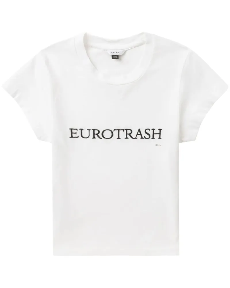 Eytys Zion T-Shirt mit Slogan-Stickerei Weiß