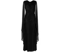 Kleid mit V-Ausschnitt - Schwarz