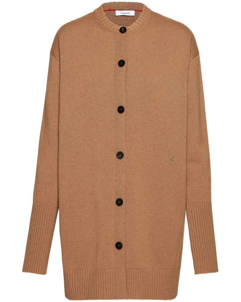 Ferragamo Cashmere cardigan dress - Nude Nude