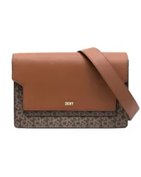 DKNY Umhängetasche mit Monogramm-Print Braun