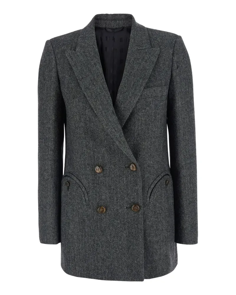 Blazé Milano herringbone-pattern double-breasted blazer - Grau Grau