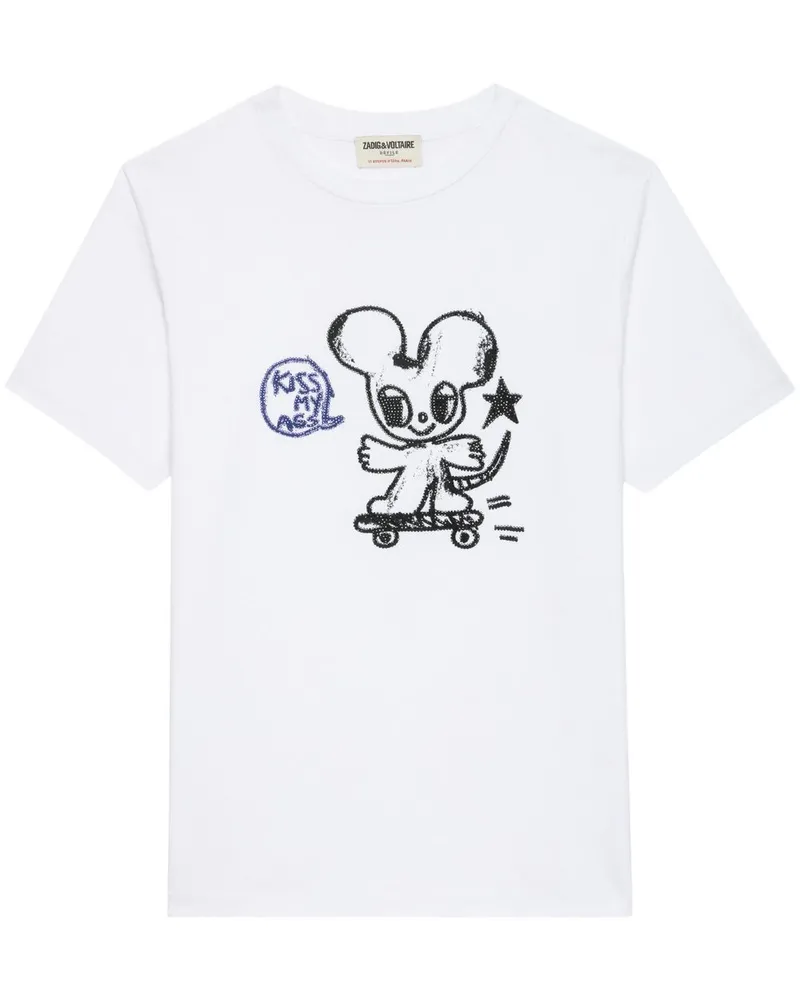 Zadig & Voltaire Edwin Happy Mouse T-Shirt - Weiß Weiß