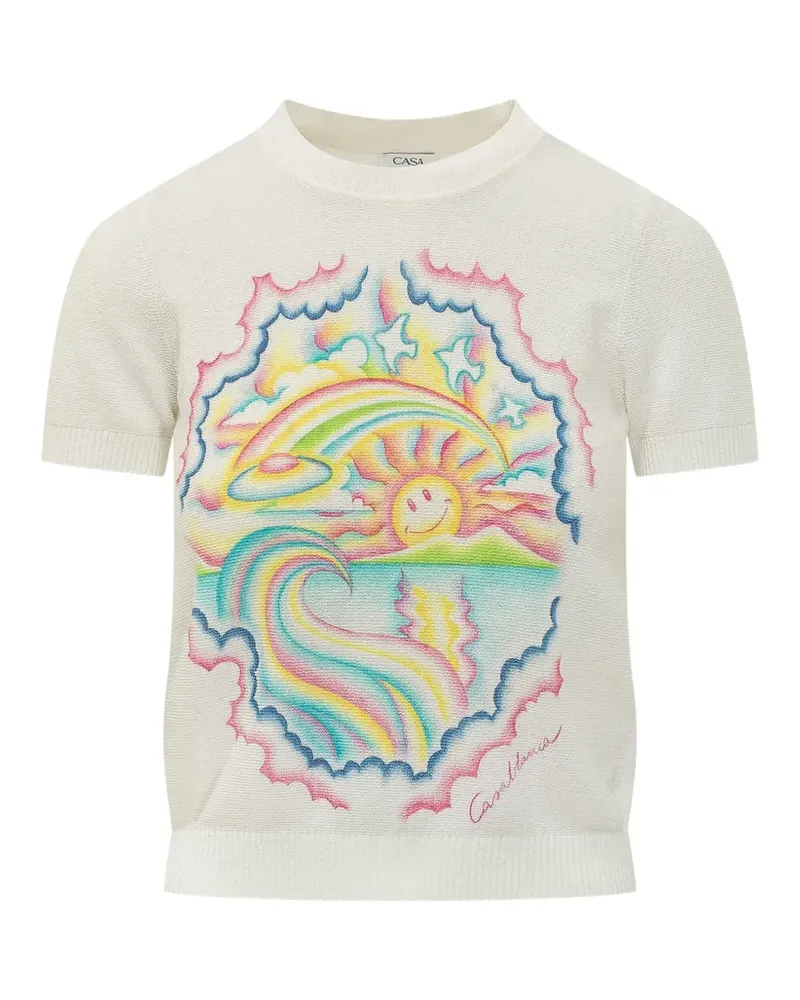 Casablanca Paris graphic short-sleeves T-shirt - Nude Nude