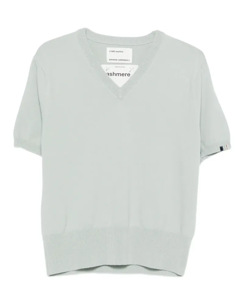 extreme cashmere T-Shirt mit V-Ausschnitt - Blau Blau