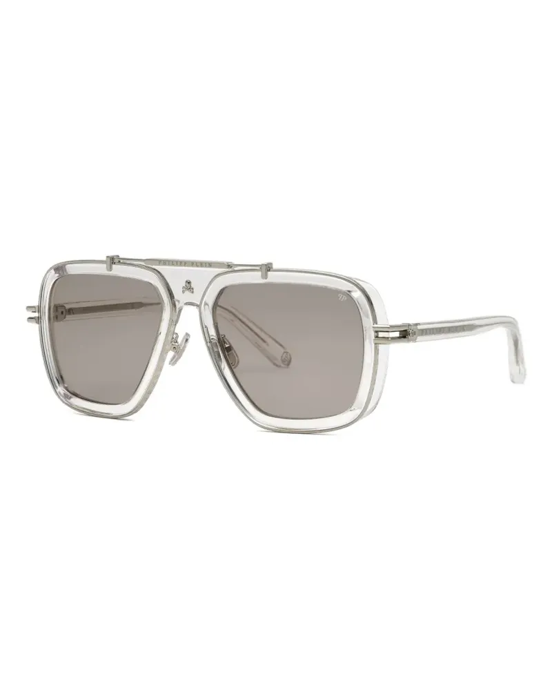 Philipp Plein logo-plaque pilot sunglasses - Grau Grau