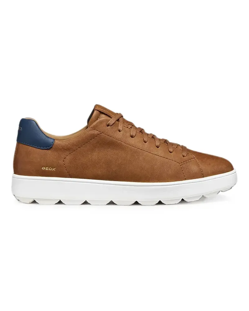 Geox Spherica Ecub-1 B leather sneakers - Braun Braun