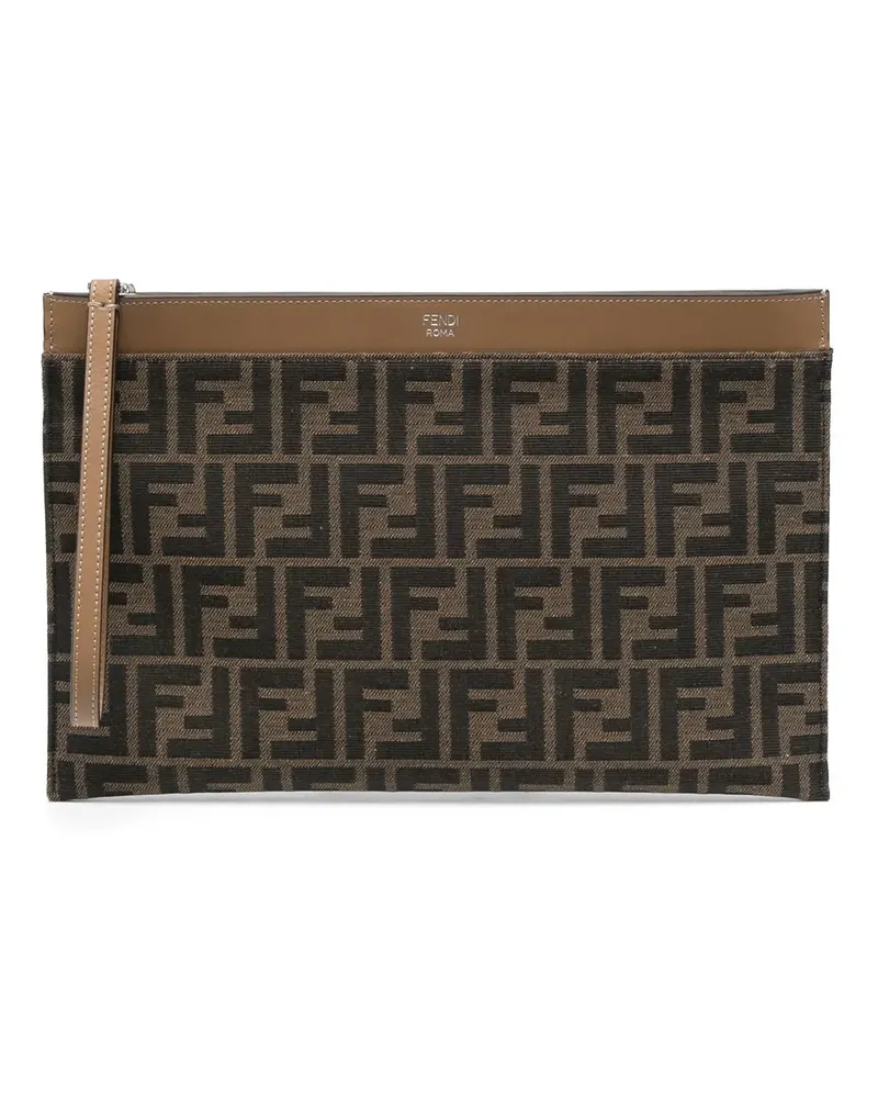 Fendi Clutch mit Monogrammmuster - Braun Braun