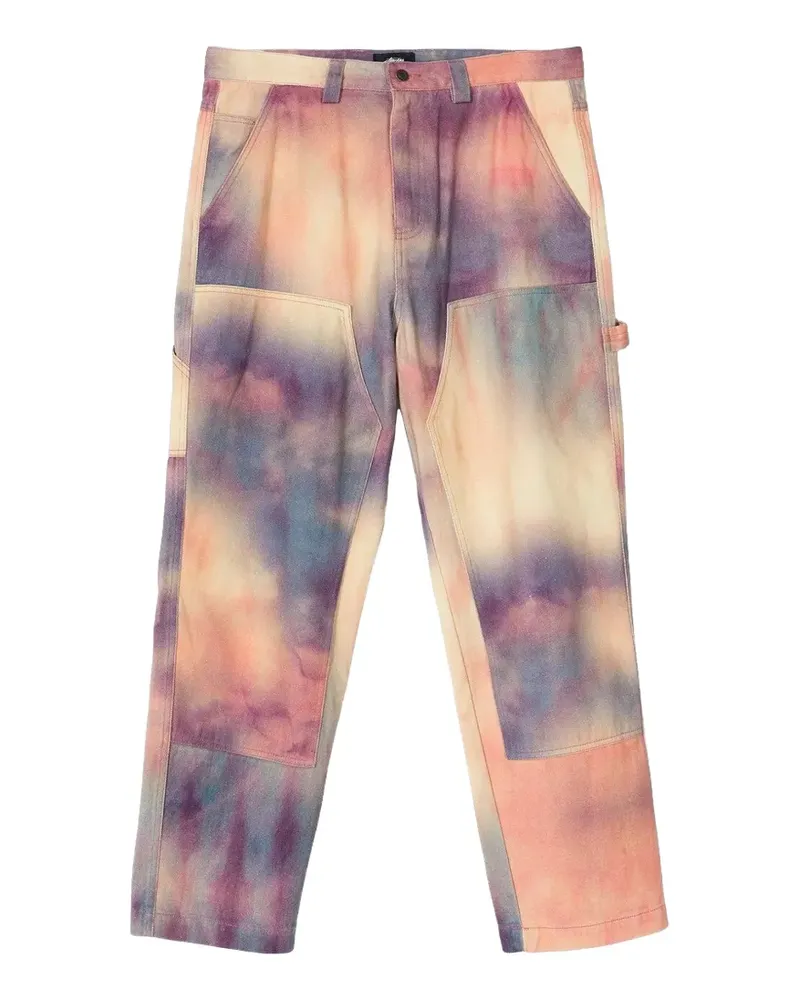 Stüssy logo-patch tie-dye jeans - Violett Violett