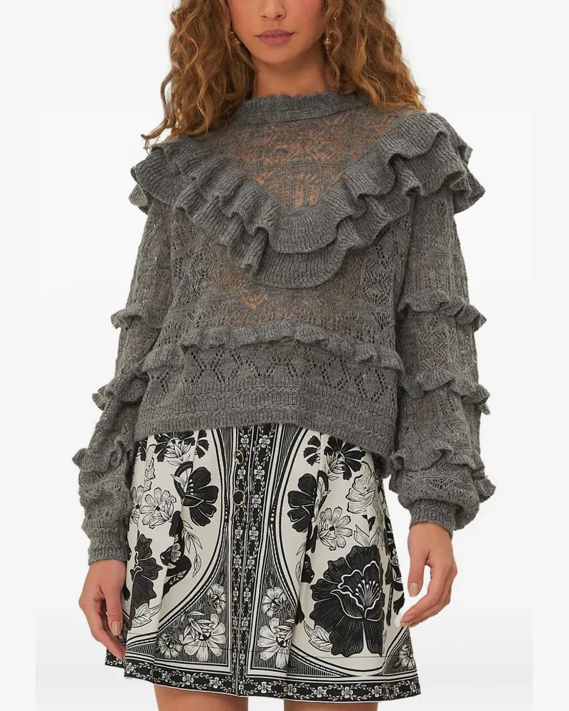 FARM Rio Pullover mit Rüschendetail - Grau Grau
