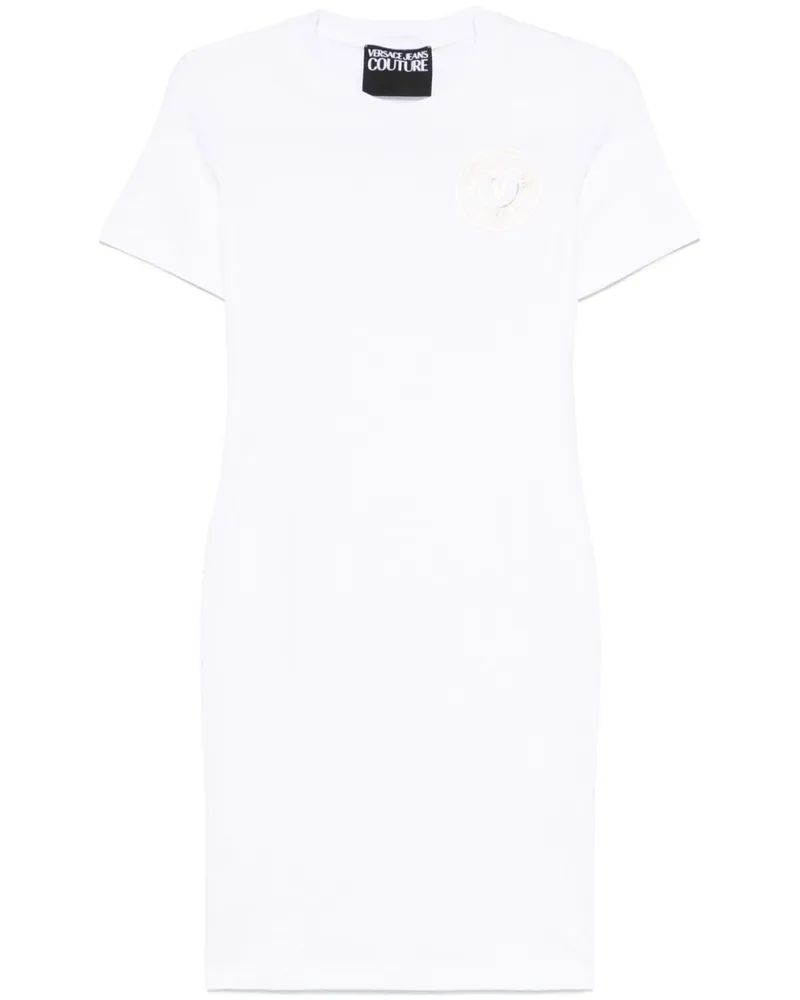 Versace Jeans Minikleid mit Logo-Print - Weiß Weiß