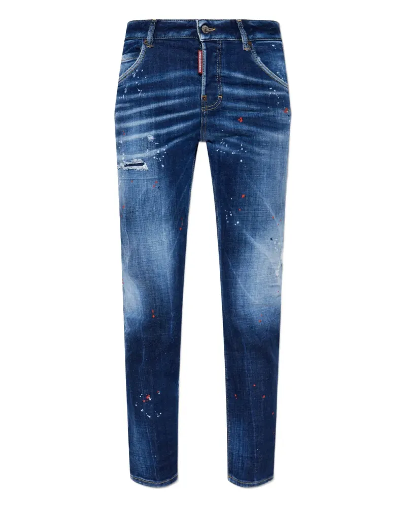 Dsquared2 Skinny-Jeans mit Tragefalten - Blau Blau