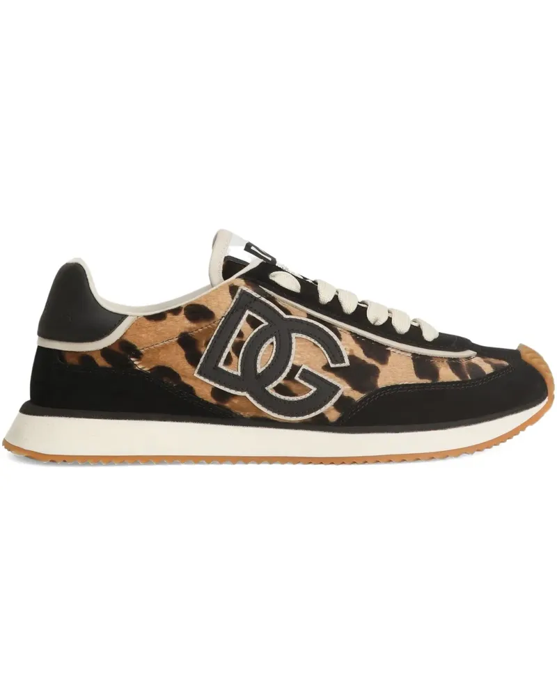 Dolce & Gabbana Sneakers mit Leoparden-Print - Schwarz Schwarz