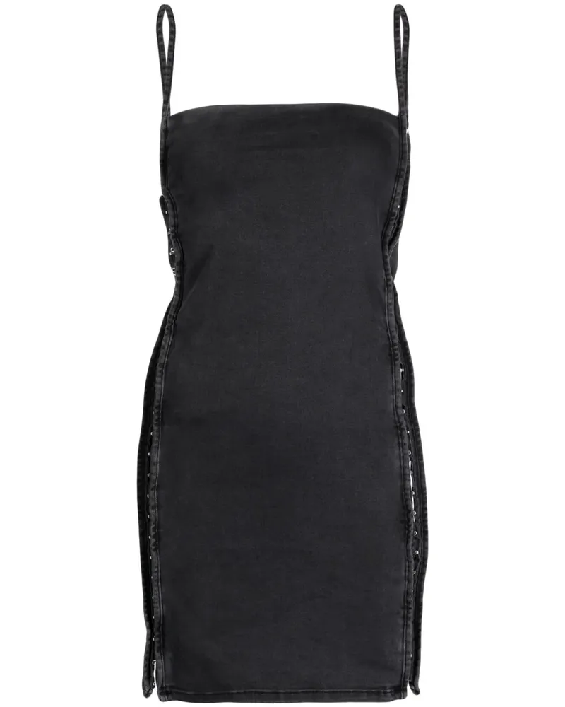Y/PROJECT Jeans-Minikleid mit Augen - Schwarz Schwarz