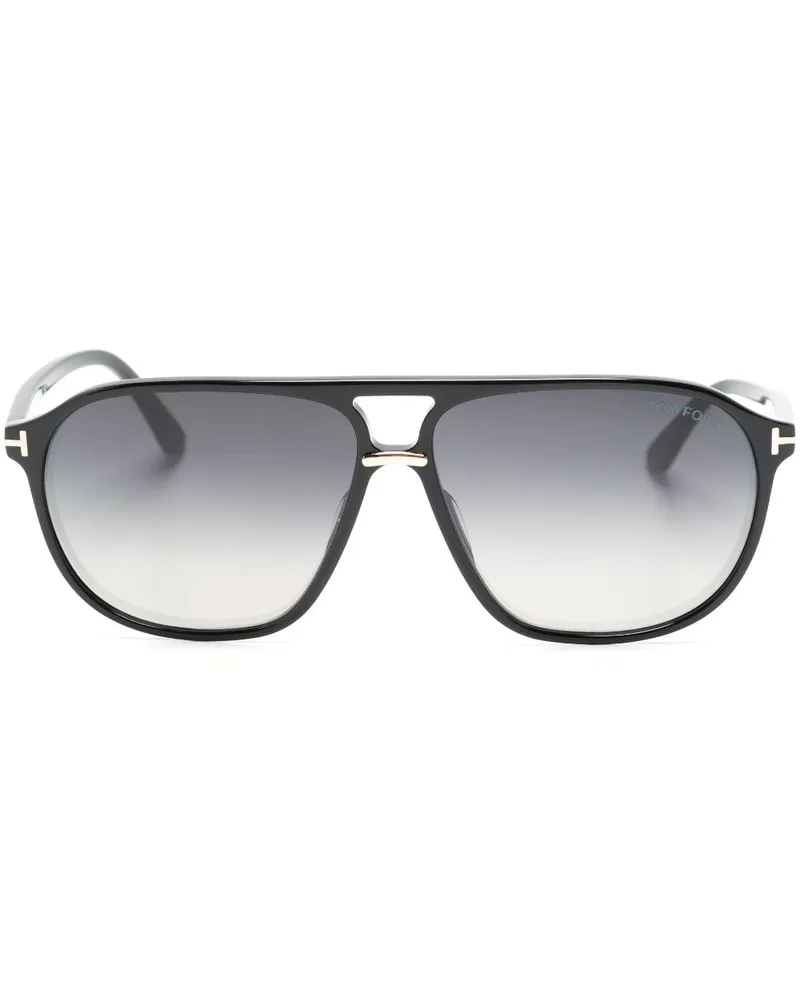 Tom Ford Sonnenbrille mit eckigem Gestell - Schwarz Schwarz
