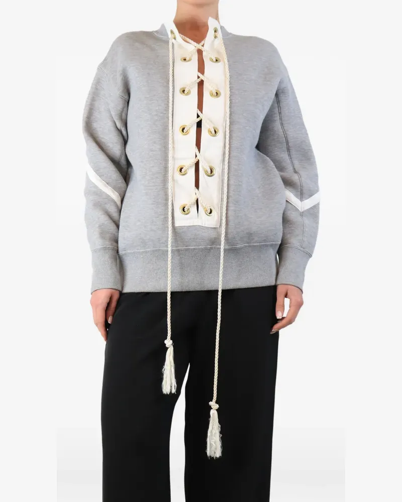 Sacai lace-up sweatshirt - Grau Grau