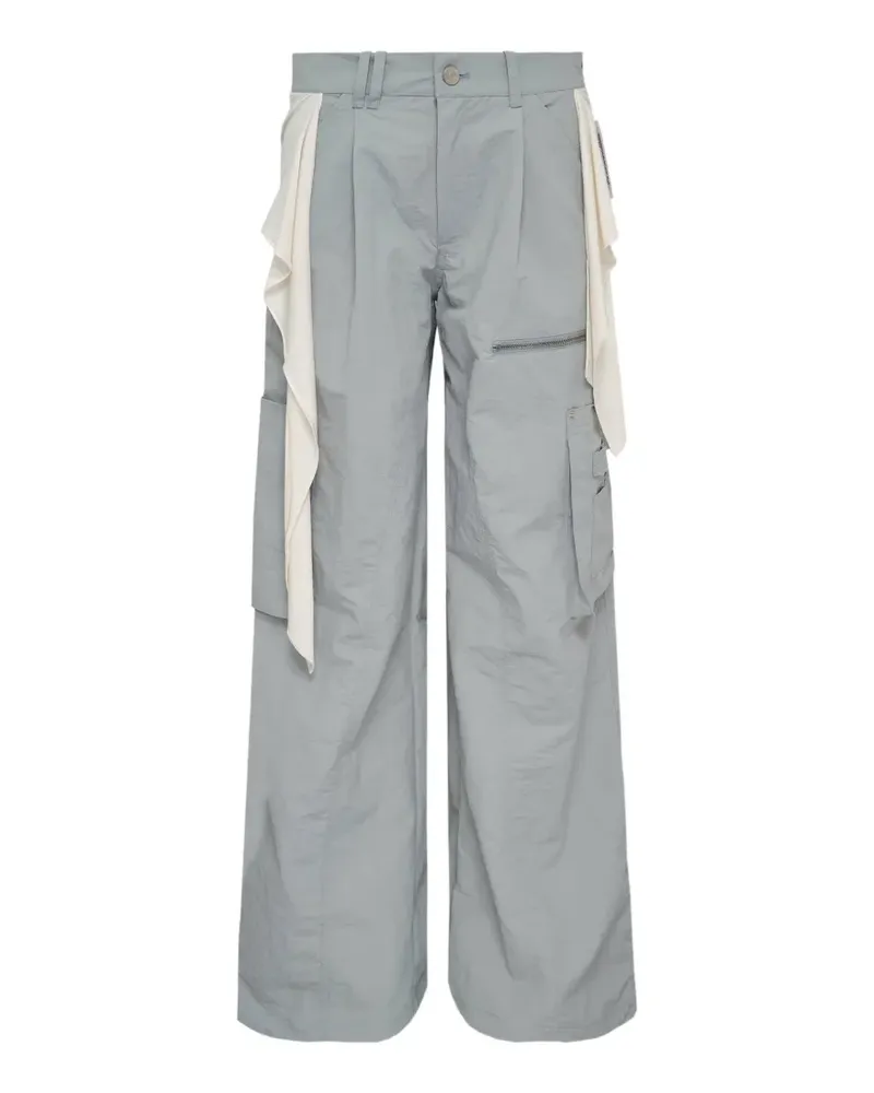 HACHE layered tie-detail trousers - Blau Blau