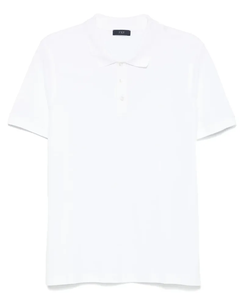 Fay Poloshirt aus Piqué - Weiß Weiß