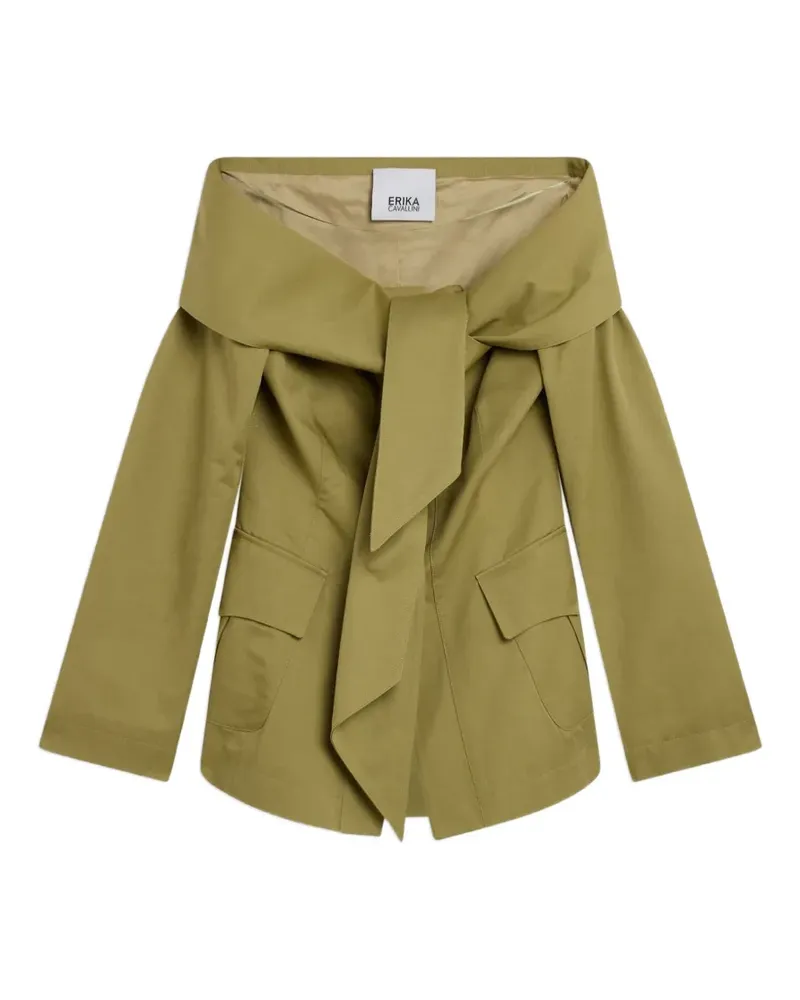 Erika Cavallini Stef off-shoulder tie-fastening jacket - Grün Grün