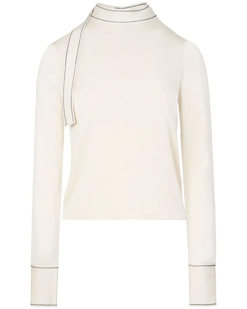 Ports 1961 Pullover mit Kontrastnähten - Weiß Weiß