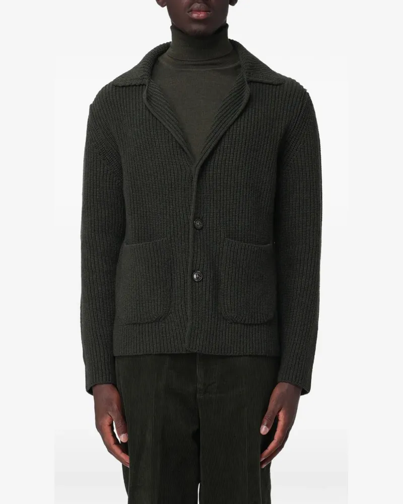 Brooksfield ribbed-knit wool cardigan - Grün Grün