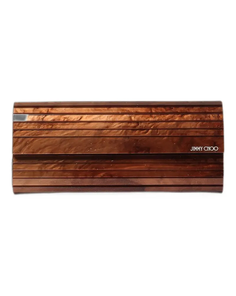 Jimmy Choo Sweetie marble-effect clutch bag - Braun Braun