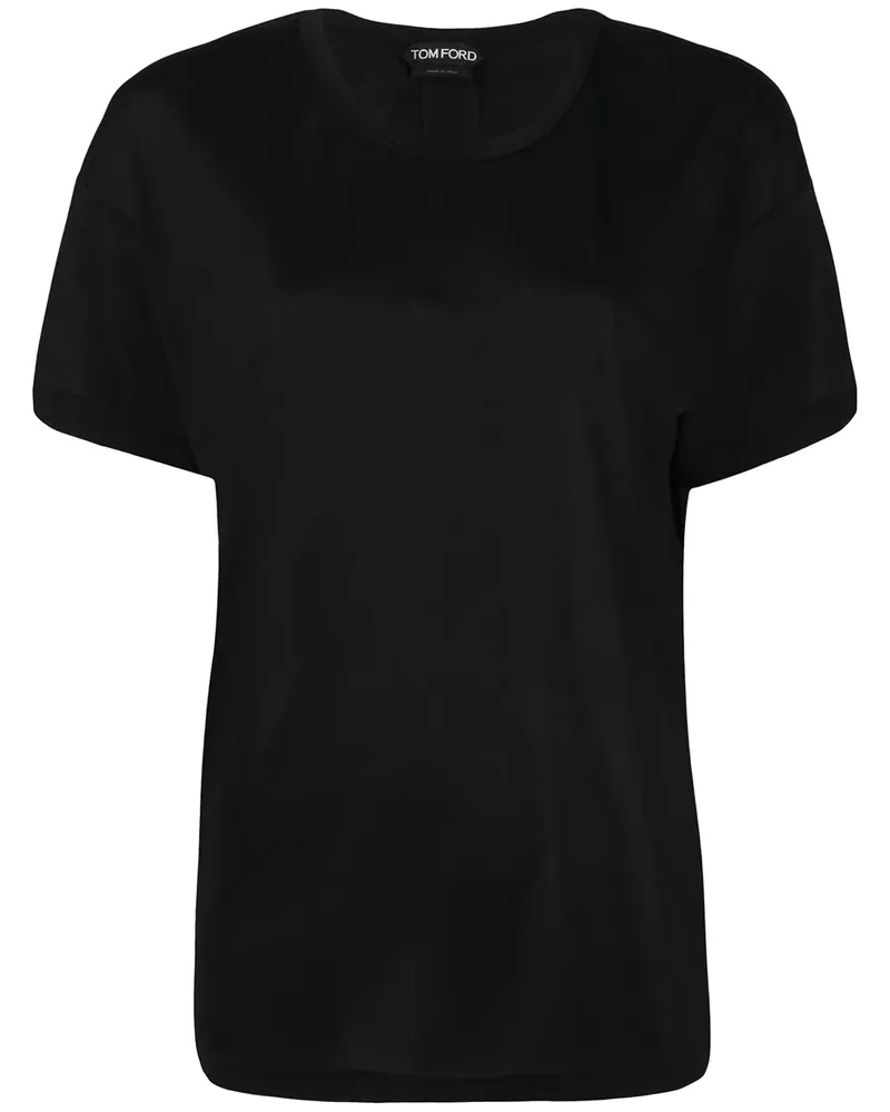 Tom Ford T-Shirt mit Logo-Patch - Schwarz Schwarz