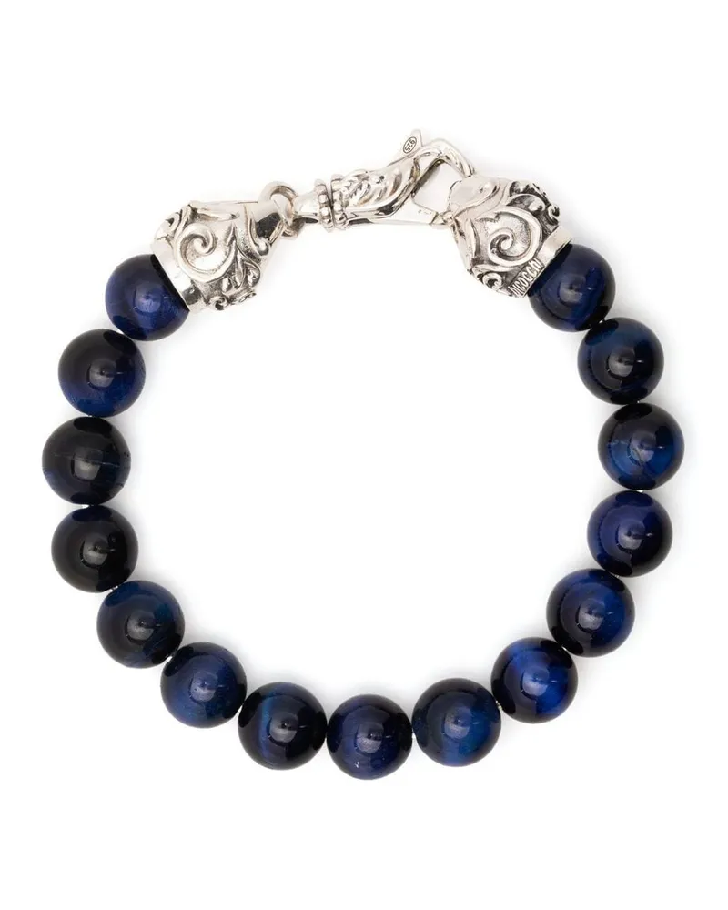 Emanuele Bicocchi Armband mit Tigerauge-Perlen - Blau Blau