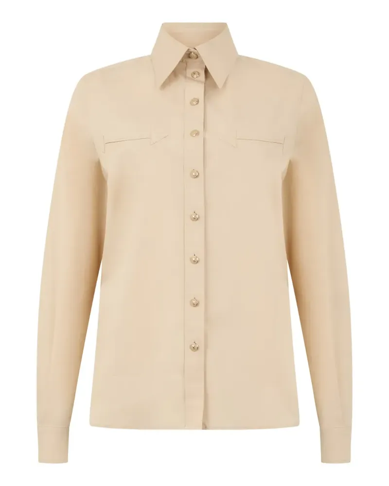 Alberta Ferretti arrow-detail long-sleeve shirt - Nude Nude