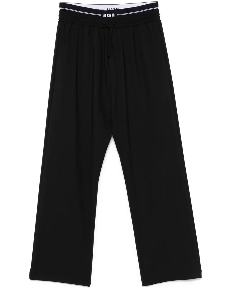 MSGM Hose mit Logo-Bund - Schwarz Schwarz