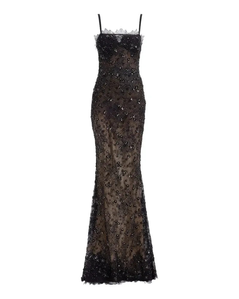 Elie Saab Maxikleid mit Pailletten - Schwarz Schwarz