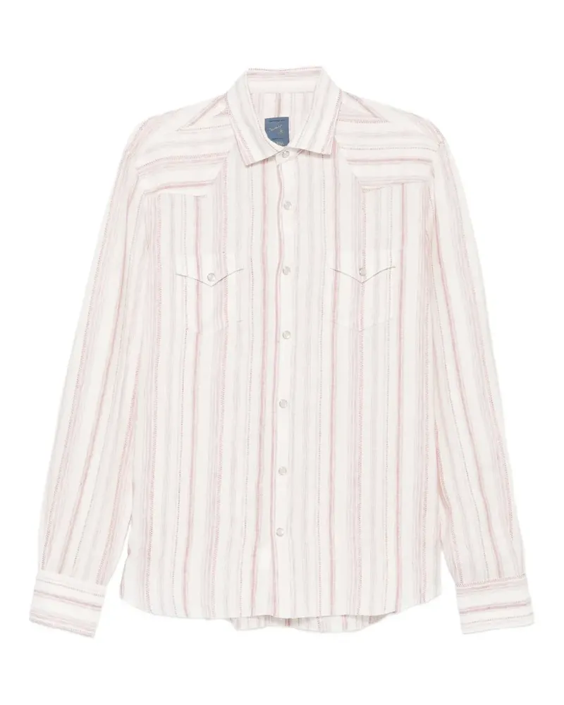 BARBA Hemd mit gestreifter Tasche - Nude Nude