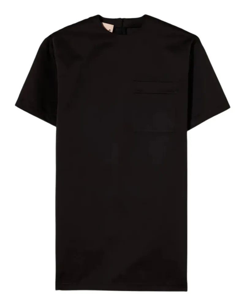 PLAN C Duchese Minikleid mit Brusttasche - Schwarz Schwarz